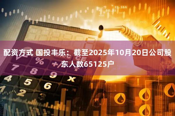 配资方式 国投丰乐：截至2025年10月20日公司股东人数65125户